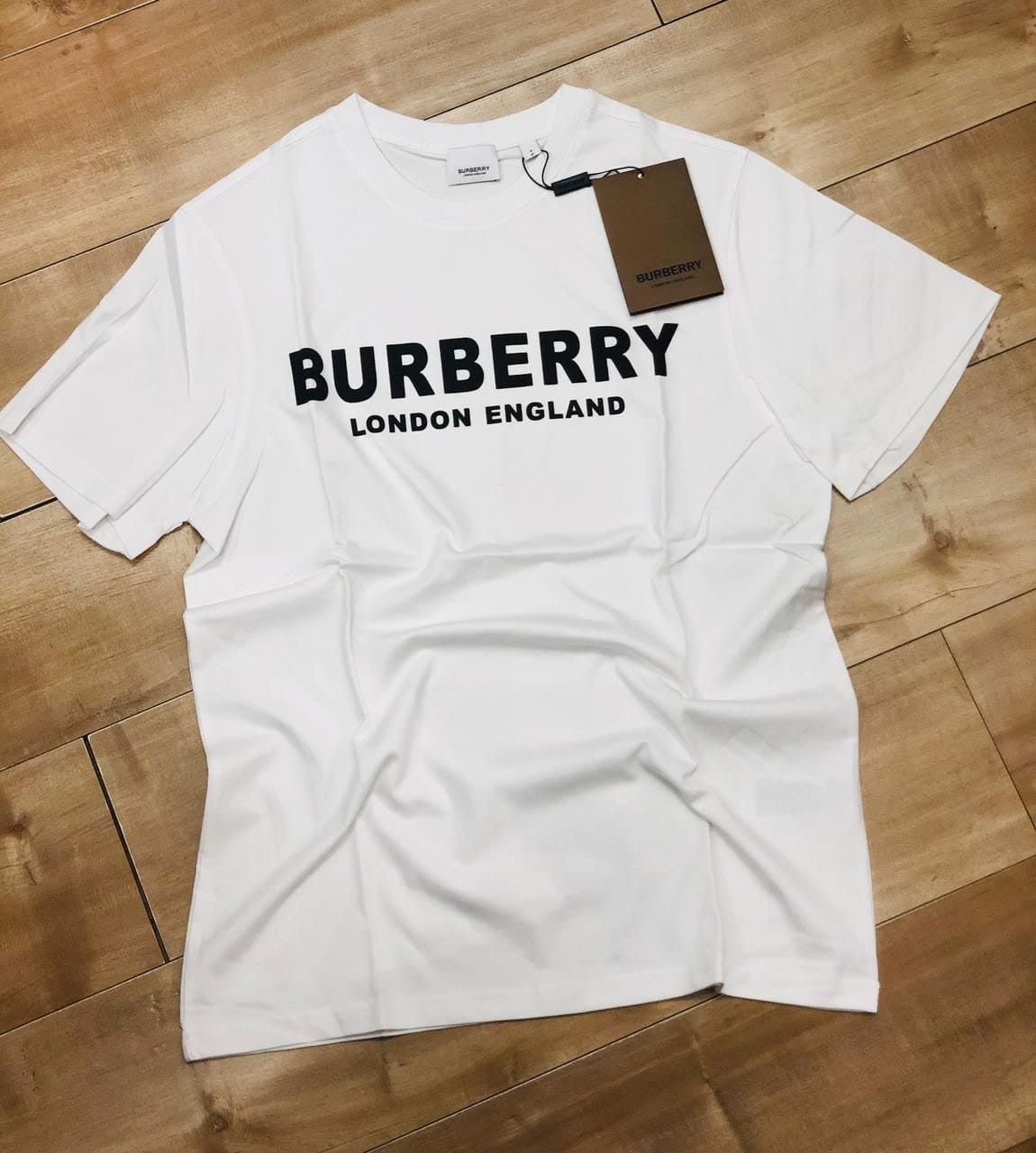 Burberry White Tee - London England